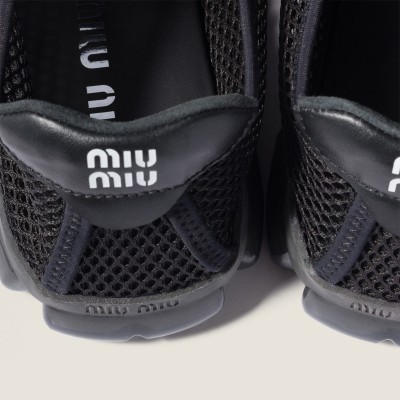 Miu Miu Technical Mesh Fabric Sneakers Black MM261234 Miu Miu Technical Mesh Fabric Sneakers Black MM261234
