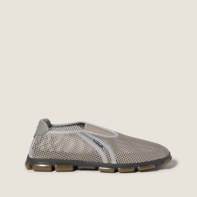 Miu Miu Technical Mesh Fabric Sneakers Steel Gray MM261235 Miu Miu Technical Mesh Fabric Sneakers Steel Gray MM261235