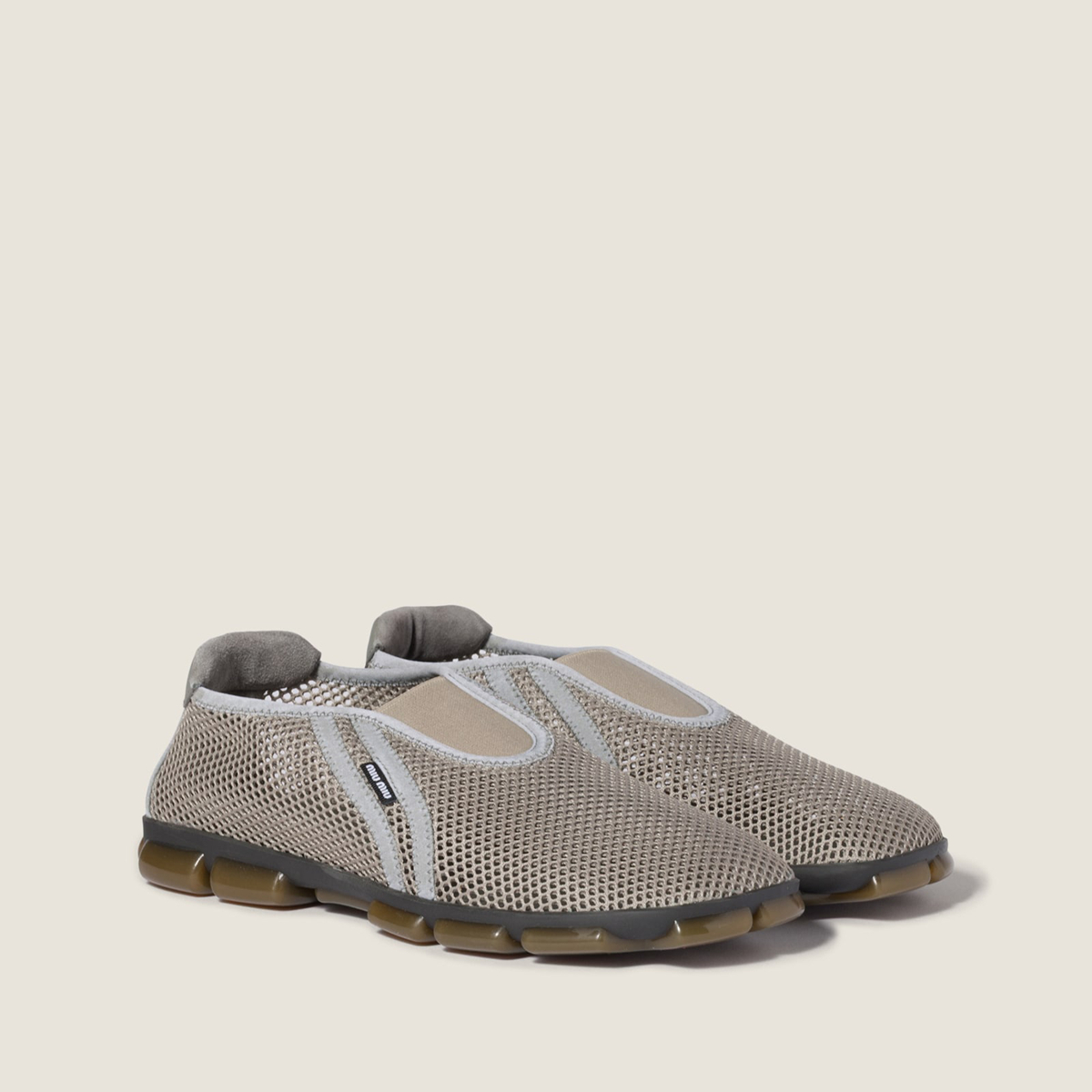 Miu Miu Technical Mesh Fabric Sneakers Steel Gray MM261235 Miu Miu Technical Mesh Fabric Sneakers Steel Gray MM261235