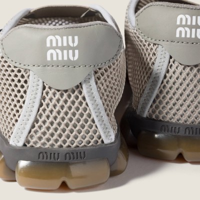 Miu Miu Technical Mesh Fabric Sneakers Steel Gray MM261235 Miu Miu Technical Mesh Fabric Sneakers Steel Gray MM261235