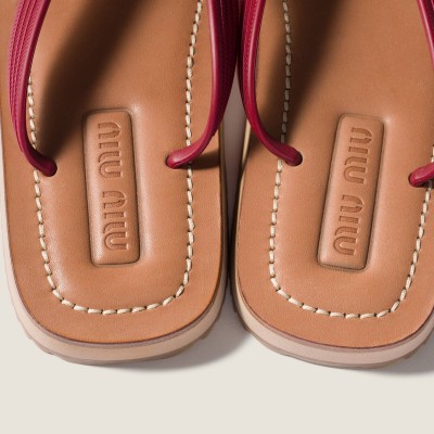 Miu Miu Thong Sandals Amaranth Red MM261151 Miu Miu Thong Sandals Amaranth Red MM261151