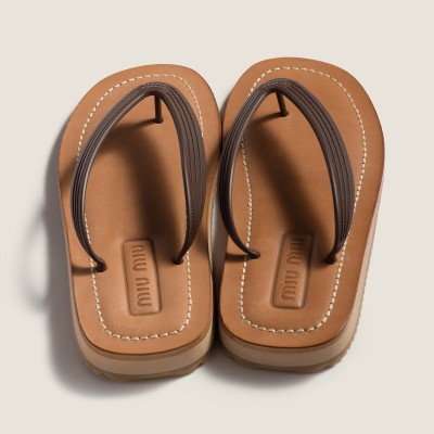 Miu Miu Thong Sandals Dark Brown MM261152