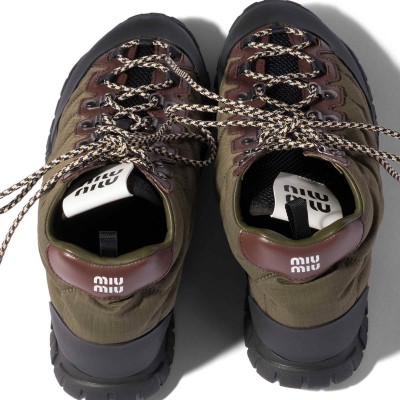 Miu Miu Tyre Technical Fabric Sneakers Forest Green MM261365 Miu Miu Tyre Technical Fabric Sneakers Forest Green MM261365