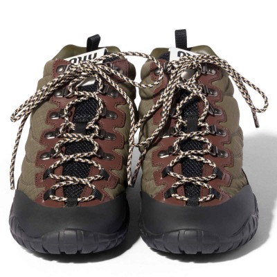 Miu Miu Tyre Technical Fabric Sneakers Forest Green MM261365 Miu Miu Tyre Technical Fabric Sneakers Forest Green MM261365