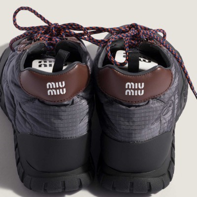 Miu Miu Tyre Technical Fabric Sneakers Hematite MM261366