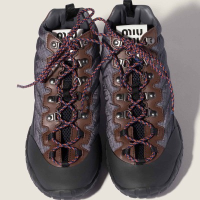 Miu Miu Tyre Technical Fabric Sneakers Hematite MM261366