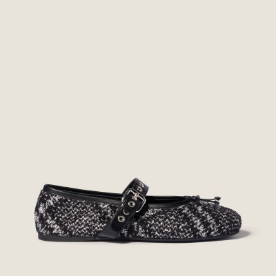 Miu Miu Wool And Silk Ballerinas Black MM261013