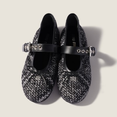 Miu Miu Wool And Silk Ballerinas Black MM261013