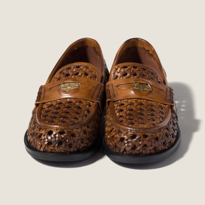 Miu Miu Woven Leather Loafers Cognac MM261110 Miu Miu Woven Leather Loafers Cognac MM261110