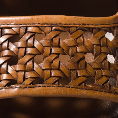 Miu Miu Woven Leather Sandals Cognac MM261202 Miu Miu Woven Leather Sandals Cognac MM261202