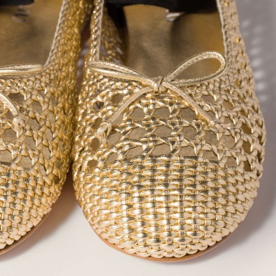 Miu Miu Woven Mordore Nappa Leather Ballerinas Platinum MM261061 Miu Miu Woven Mordore Nappa Leather Ballerinas Platinum MM261061