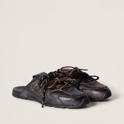 New Balance X Miu Miu 530 Sl Deco Calf Leather Mules Black MM261125 New Balance X Miu Miu 530 Sl Deco Calf Leather Mules Black MM261125