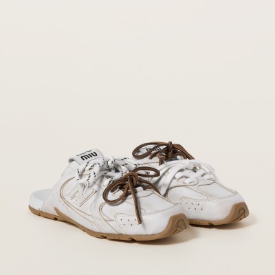 New Balance X Miu Miu 530 Sl Deco Calf Leather Mules White MM261126