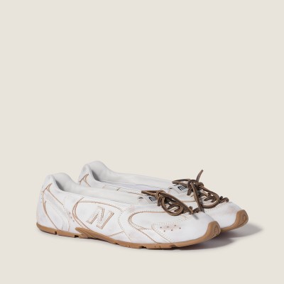 New Balance X Miu Miu 530 Sl Deco' Leather Ballerinas White MM261337