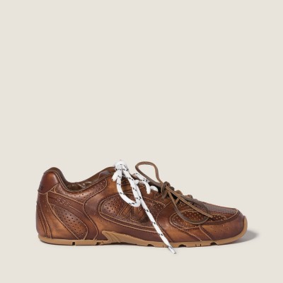 New Balance X Miu Miu 530 Sl Deco' Leather Sneakers Sienna MM261127 New Balance X Miu Miu 530 Sl Deco' Leather Sneakers Sienna MM261127