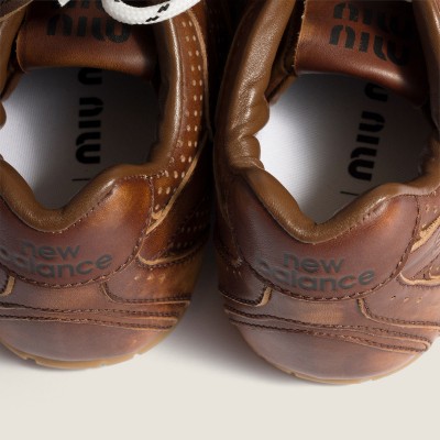 New Balance X Miu Miu 530 Sl Deco' Leather Sneakers Sienna MM261127 New Balance X Miu Miu 530 Sl Deco' Leather Sneakers Sienna MM261127