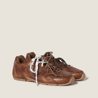 New Balance X Miu Miu 530 Sl Deco' Leather Sneakers Sienna MM261127 New Balance X Miu Miu 530 Sl Deco' Leather Sneakers Sienna MM261127