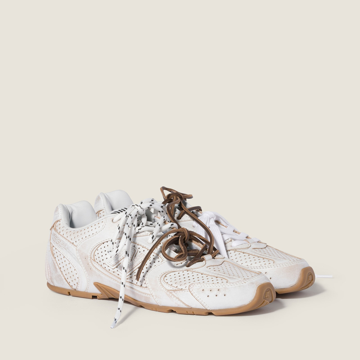 New Balance X Miu Miu 530 Sl Deco' Leather Sneakers White MM261128 New Balance X Miu Miu 530 Sl Deco' Leather Sneakers White MM261128