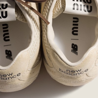New Balance X Miu Miu 530 Sl Suede And Mesh Sneakers Butter Yellow MM261131 New Balance X Miu Miu 530 Sl Suede And Mesh Sneakers Butter Yellow MM261131