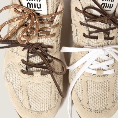 New Balance X Miu Miu 530 Sl Suede And Mesh Sneakers Butter Yellow MM261131 New Balance X Miu Miu 530 Sl Suede And Mesh Sneakers Butter Yellow MM261131