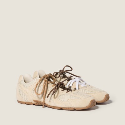 New Balance X Miu Miu 530 Sl Suede And Mesh Sneakers Butter Yellow MM261131 New Balance X Miu Miu 530 Sl Suede And Mesh Sneakers Butter Yellow MM261131