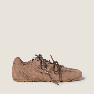 New Balance X Miu Miu 530 Sl Suede And Mesh Sneakers Hazelnut MM261132 New Balance X Miu Miu 530 Sl Suede And Mesh Sneakers Hazelnut MM261132