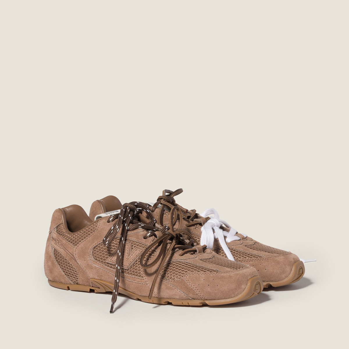 New Balance X Miu Miu 530 Sl Suede And Mesh Sneakers Hazelnut MM261132 New Balance X Miu Miu 530 Sl Suede And Mesh Sneakers Hazelnut MM261132