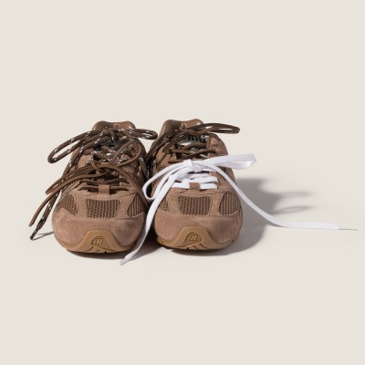 New Balance X Miu Miu 530 Sl Suede And Mesh Sneakers Hazelnut MM261132 New Balance X Miu Miu 530 Sl Suede And Mesh Sneakers Hazelnut MM261132