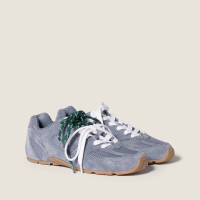 New Balance X Miu Miu 530 Sl Suede And Mesh Sneakers Periwinkle Blue MM261133