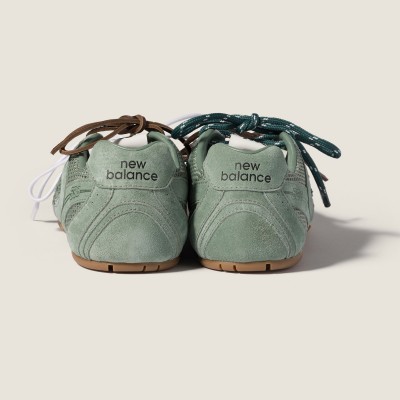 New Balance X Miu Miu 530 Sl Suede And Mesh Sneakers Sage Green MM261134