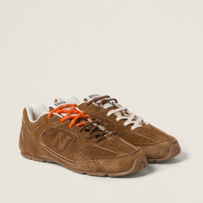 New Balance X Miu Miu 530 Sl Suede Sneakers Cinnamon MM261136