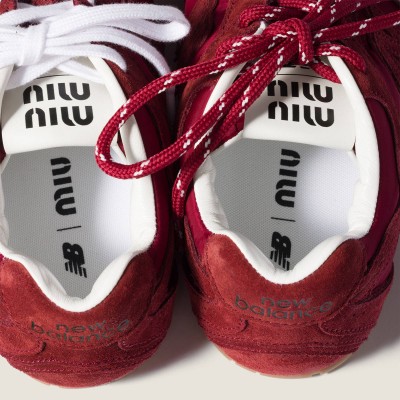 New Balance X Miu Miu 530 Sl Technical Fabric And Suede Sneakers Cerise MM261139 New Balance X Miu Miu 530 Sl Technical Fabric And Suede Sneakers Cerise MM261139